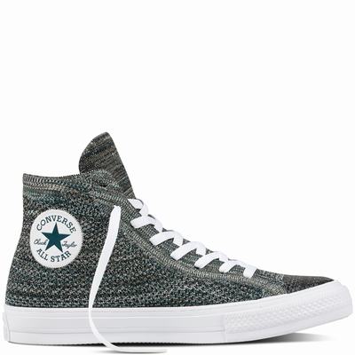 Converse Chuck Taylor All Star X Nike Flyknit High Tops Womens - Dark Turquoise/White Shoes (789VXZTF)